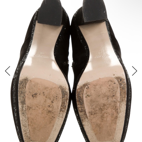 Miu Miu Black Suede Platform Block-Heel Boots - Picture 5 of 5